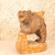 Vintage Japanese Hokkaido Kuma Bori Wood Bear Sculpture with Salmon, Late Showa (1966-1989) | SKU: 26M-751-4 -1