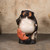 Vintage Japanese Ceramic Tanuki Figurine with Tai Fish and Toad Crown, Late Showa circa 1970s | SKU: 25S-679 -1