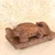Vintage Japanese Hand-Carved Wood Kame (Turtle) Sculpture on Display Base, Early Showa (1927-1945) | SKU: 26J-0373 - 1