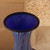 Vintage Japanese Blown Art Glass Vase with Pulled Cobalt and Turquoise Stripe Decoration and Gold Aventurine Inclusions, Heisei era (1990-2018) | SKU: 26J-0486 - 5