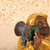 Antique Japanese Glazed Stoneware Okimono Figure of a Robed Drummer, Taisho 1912-1926 | SKU: 26J-0183 - 5