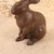 Vintage Japanese Cast Iron Rabbit Figurine, Late Showa 1966-1989 | SKU: 26J-0559-2 - 3