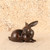 Vintage Japanese Cast bronze Rabbit (Usagi) Figurine, Late Showa 1966-1989 | SKU: 26J-0559-3 - 1
