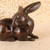 Vintage Japanese Cast bronze Rabbit (Usagi) Figurine, Late Showa 1966-1989 | SKU: 26J-0559-3 - 2