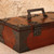 Vintage Japanese Hakobi bako portable iron-bound storage box, Late Showa (1966-1989) | SKU: 26J- 16