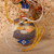 Vintage Japanese Painted Clay Mizuhiki Ornament with Paulownia Box, Late Showa 1966-1989 | SKU: 26J-0600-2 -