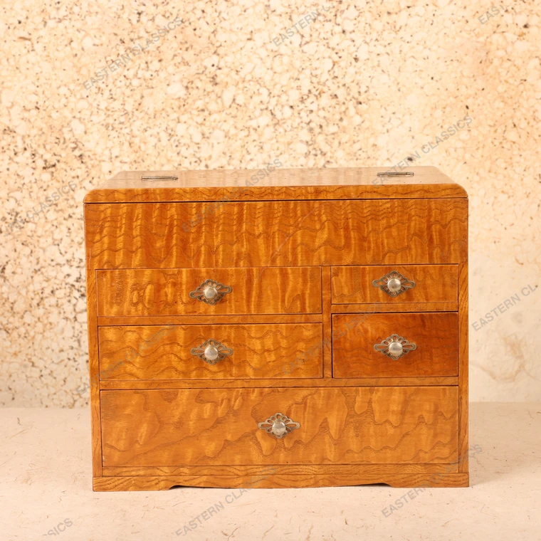Vintage Japanese Haribako sewing and accessory box, Late Showa 1966-1989 | SKU: 26J-0473 - 1