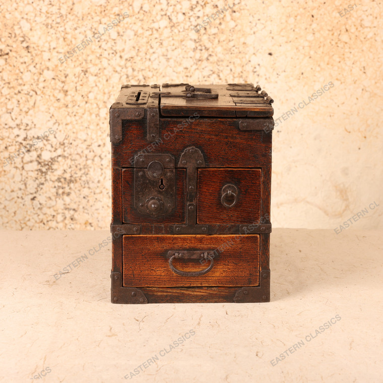 Antique Japanese Merchant Cash Box (Ink Box Kakesuzuri), Meiji Period, 1868-1911 | SKU: 26J-0474 - 1