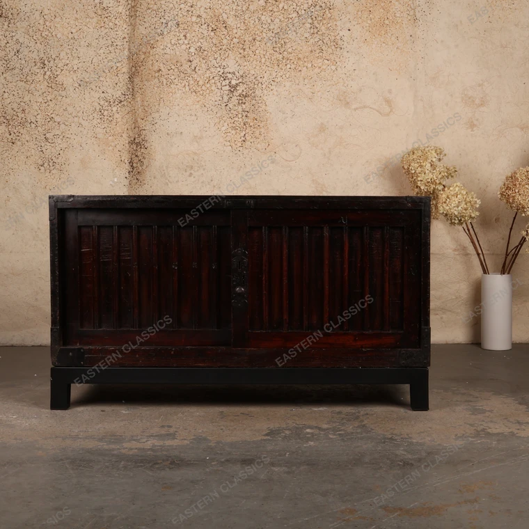 Antique Japanese lower ko tansu with hikido sliding door and stand, Early Showa 1927-1945 | SKU: 26J-G049 - 1
