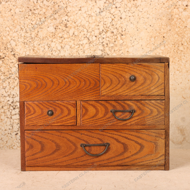 Vintage Japanese Haribako Sewing Chest, Mid Showa 1946-1965 | SKU: 26J-0687-1 - 1