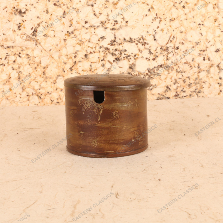 Vintage Japanese Brass Lidded Tea Canister, Mid Showa 1946-1965 | SKU: 26J-0646 - 1