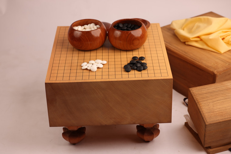 Japanese Go Board Go Ban Kaya Wood Go Ishi A set  (22M-127)