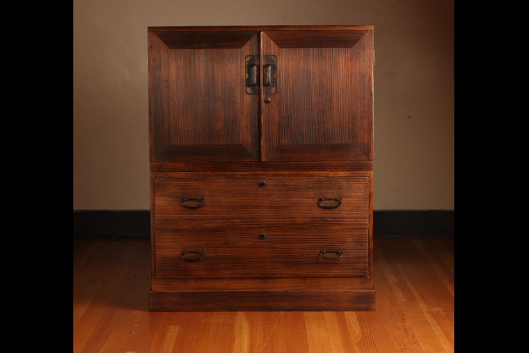 Vintage Japanese Kimono Tansu 2 Section (22S-A11)