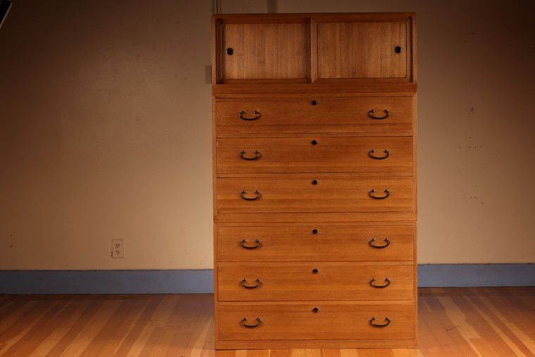 Vintage Japanese Kimono Isho Tansu 3 Section (23F-A20)