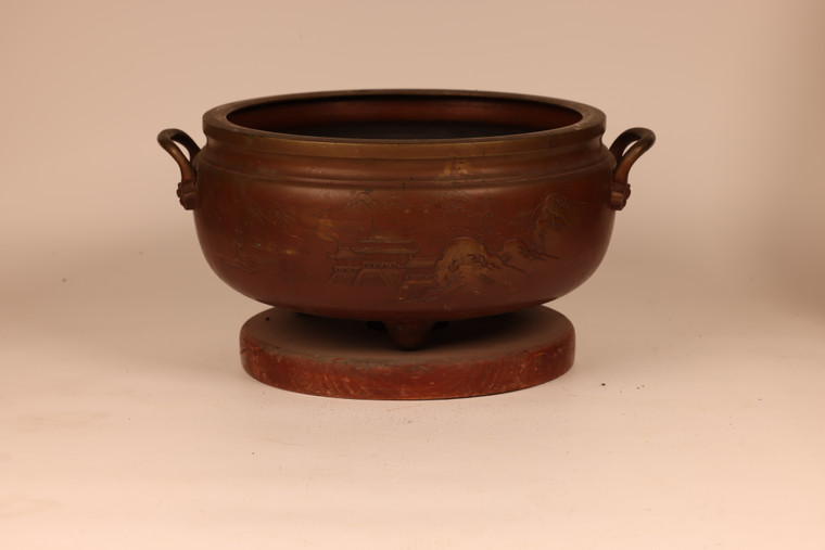 Antique Japanese Bronze Hibachi (23M-174)