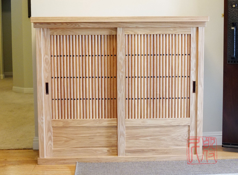 Japanese Style Shoe Chest Custom-Order Reference in Ash Wood - 1