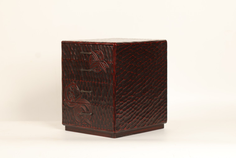 Japanese Kamakura Carving Small Drawers Box (23O-292-3)