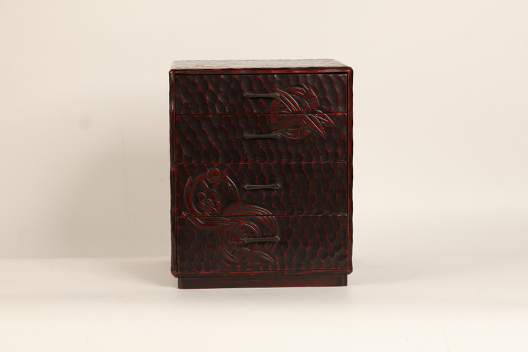 Japanese Kamakura Carving Small Drawers Box (23O-292-3)