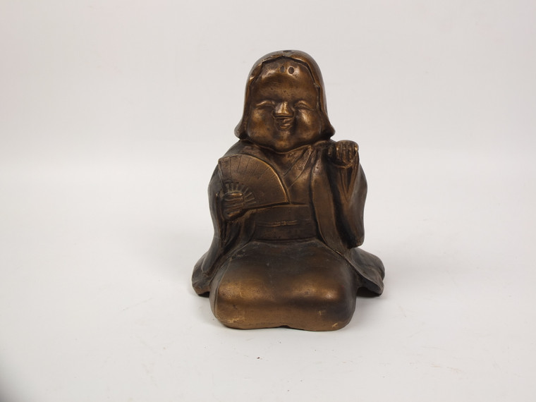 Japanese Iron Otafuku Figurine Statue (23O-339)