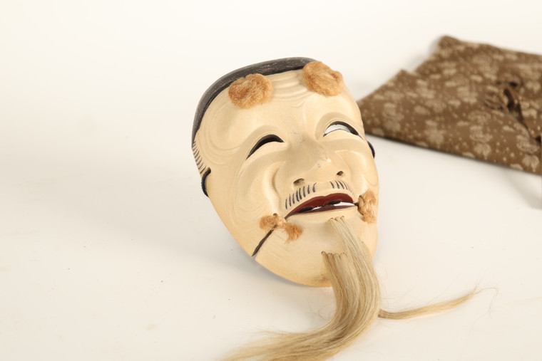 Japanese Wooden Noh Mask Okina (23O-352-3)