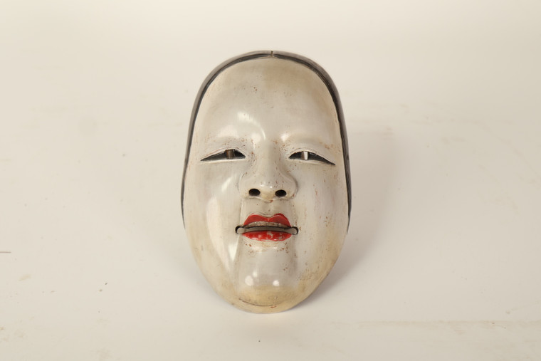 Japanese Wooden Noh Mask Ko Omote (23O-352-4)