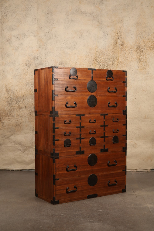 Antique Japanese  2 Section Tansu(24A-B8)