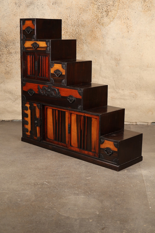 Japanese Double Sided Step Chest Kaidan Tansu 2 Section (24A-J1)