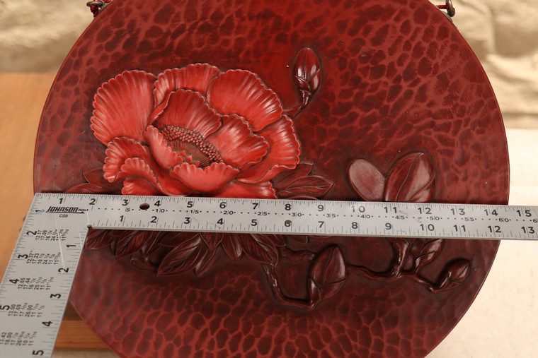 Vintage Japanese Red Lacquer Tray Tai Snapper (23O-247)
