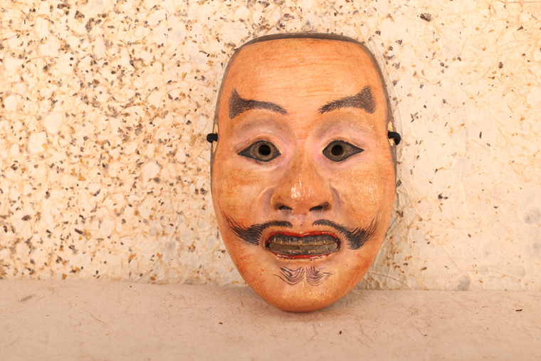 Japanese Wooden Mikazuki Mask (24J-342-2)