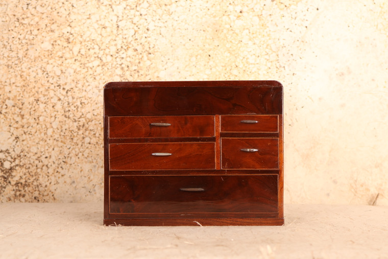 Vintage Japanese Sewing "Haribako" / Stationery Box, Momiji (Maple) Wood, 1930s, Showa Era (24J-479-12) - 1