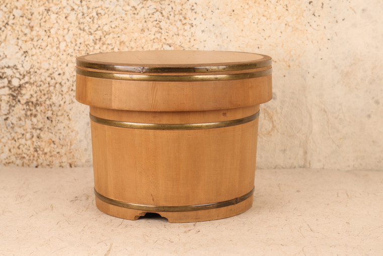 Vintage Japanese Handmade Hinoki Sushioke Bucket (24N-205-3)