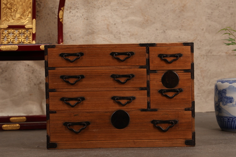 Antique Japanese Small Ko Tansu Chest — KIrinoki, 1880, Meiji Era (SKU: 25M-G303) - 1
