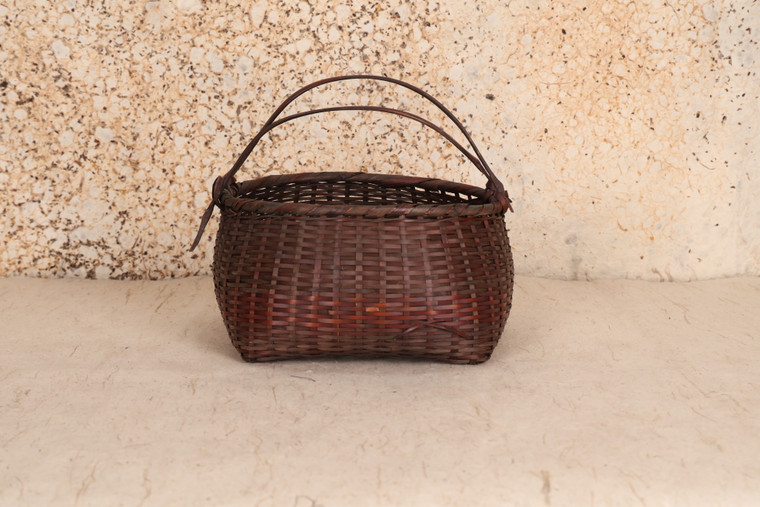 Vintage Japanese Basket — Bamboo, 1950, Showa Era (SKU: 25M-497)