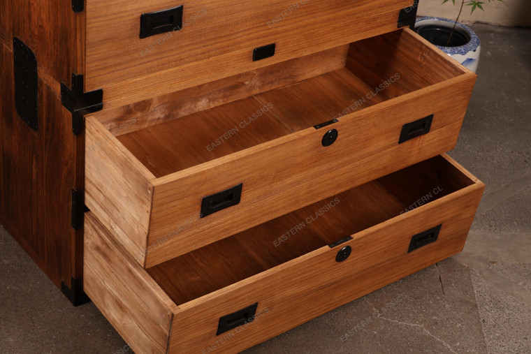 Antique Japanese Kimono Isho Kiri Tansu Chest — 1920, Taisho Era