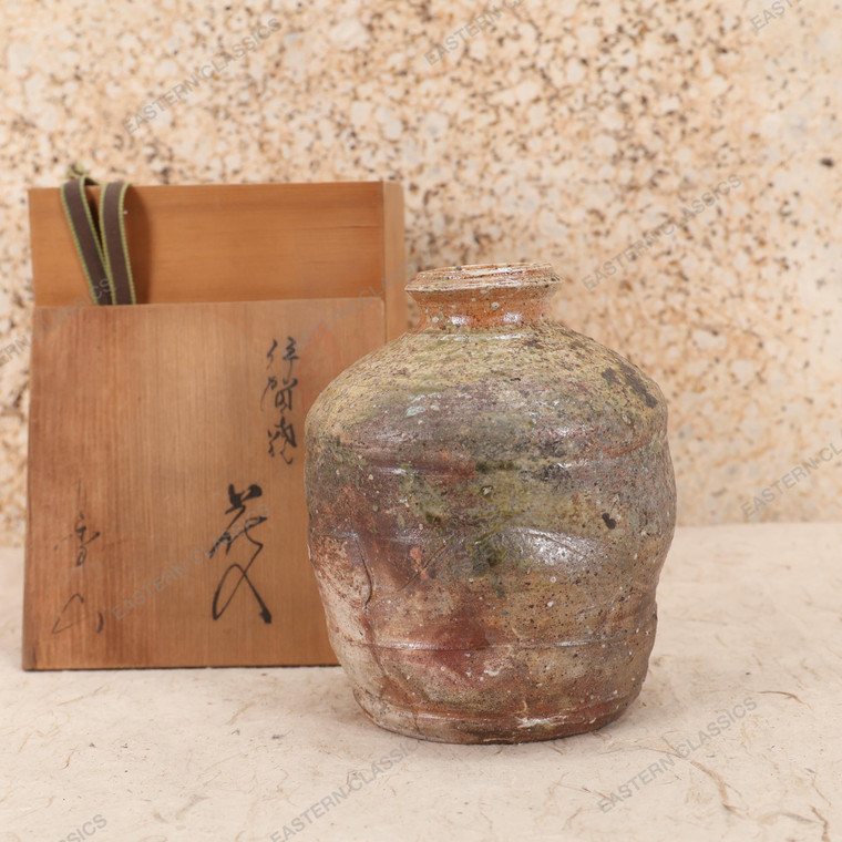 Vintage Japanese Iga Vase — Ceramic, 2000, Heisei Era (SKU: 25M-468) - 1