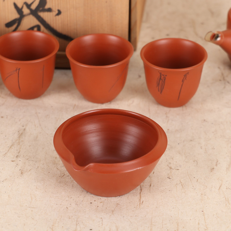 あゆかい　茶金 Vintage Tokoname-yaki Sencha Tea Set by Akizuki (秋月) with