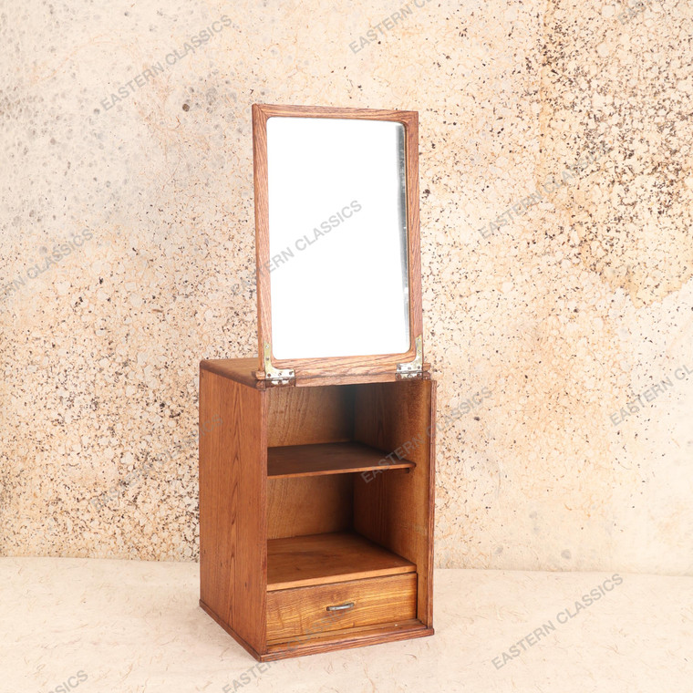 Vintage Japanese Mirror Box — Wood, 1950, Showa Era (SKU: 25M-386-2) - 1