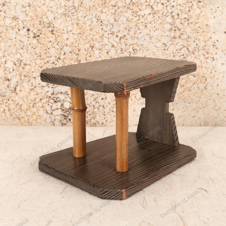 Vintage Japanese Small Tea Ceremony Stand — Wood, 1980, Showa Era (SKU: 25M-576) - 1
