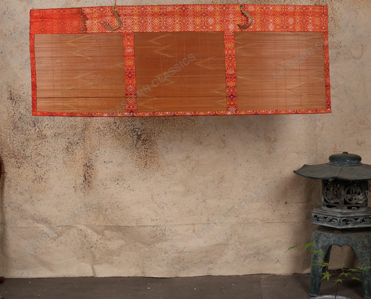 Vintage Japanese Short Hanging Screen Misu — Bamboo, 1920, Taisho Era (SKU: 25M-579) - 1