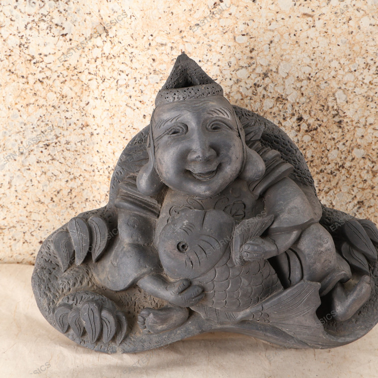 Antique Japanese "Ebisu" Roofing Tile — Pottery, 1880, Meiji Era (SKU: 25S-707-2)