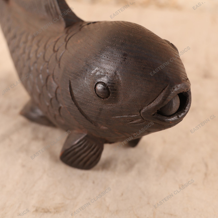 Vintage Japanese Carved Wooden Fish For Jizai-Kagi — Wood, 1950