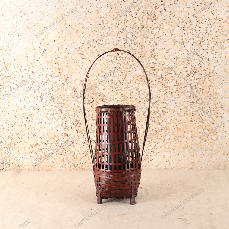 Vintage Japanese Flower Basket — Bamboo, 1950, Showa Era (SKU: 25S-663-3) - 1