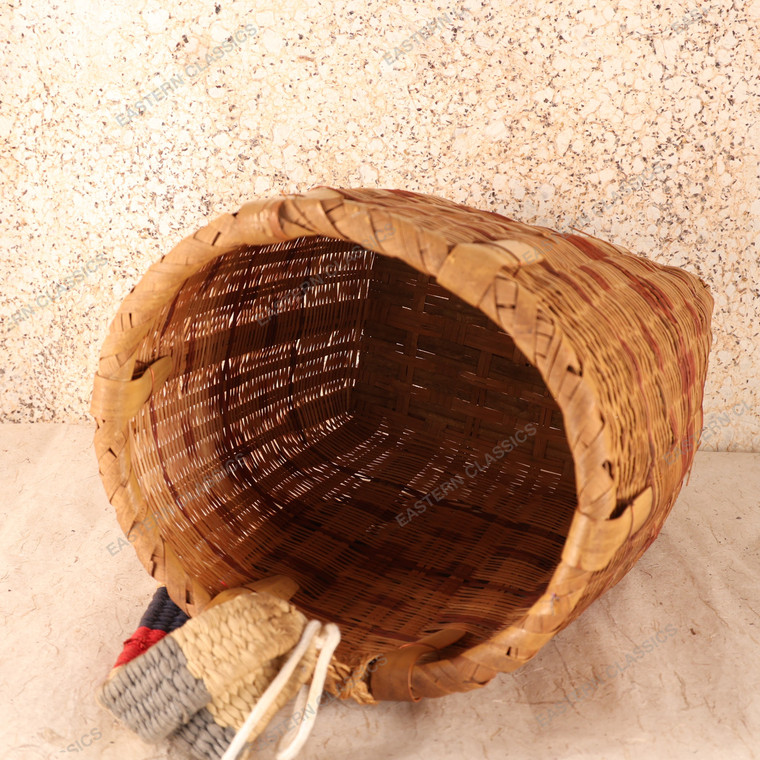 Vintage Japanese Backpack Basket — Bamboo, 1960, Showa Era (SKU