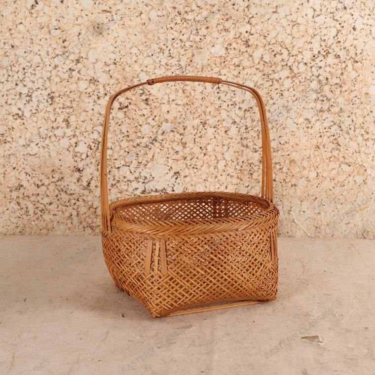 Vintage Japanese Flower Basket — Bamboo (SKU: 25S-663-2) - 