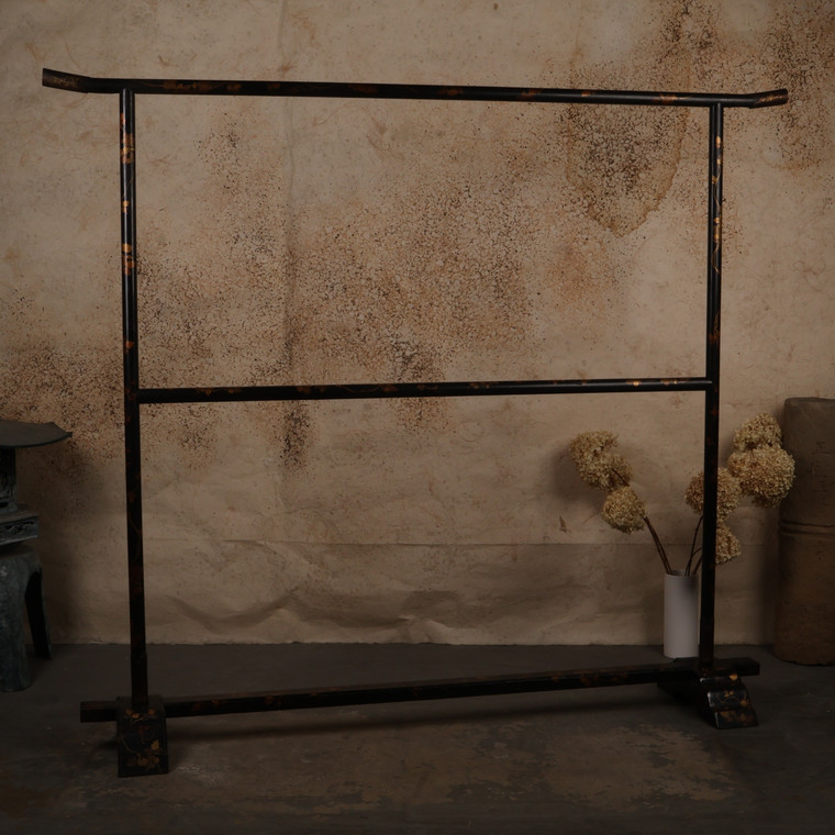 Vintage Japanese Kimono Rack "Iko"— Wood, 1910s, Meiji Era (SKU: 26M-956)