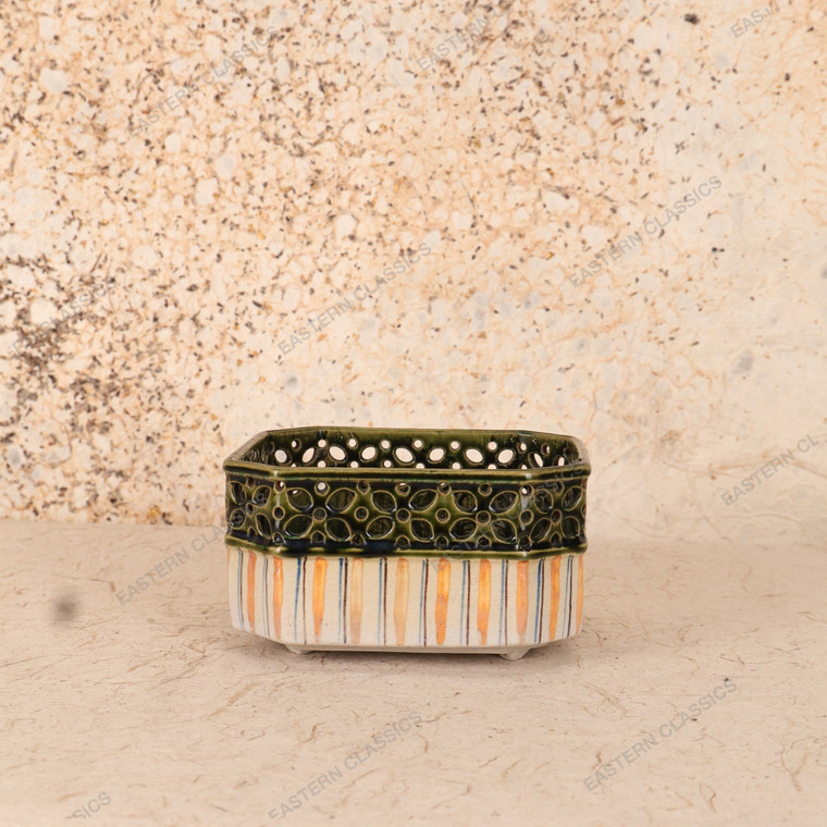 Vintage Japanese Sweet And Tea Utensil Bowl— Pottery, 1980, Showa Era (SKU: 25S-741) - 1