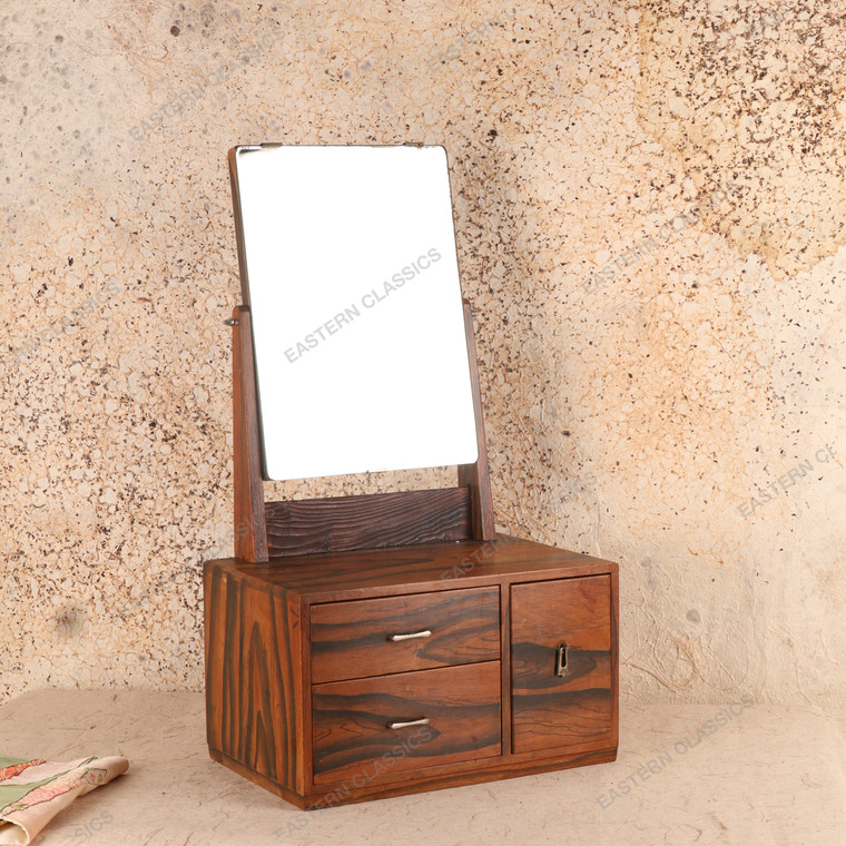 Vintage Japanese Kyodai Mirror Box — Wood, 1940, Showa Era (SKU: 25S-459) - 1