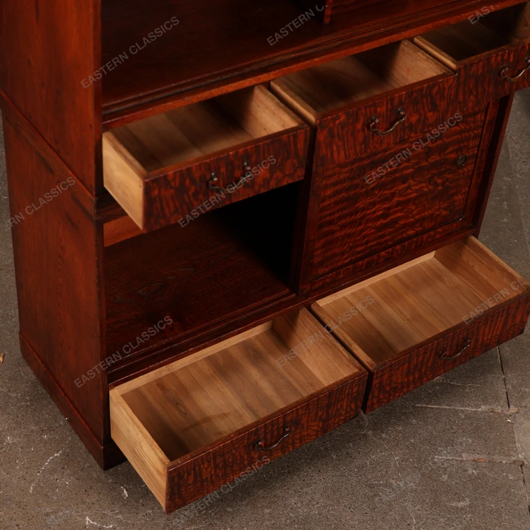 Antique Japanese Cha Tansu – Kiri Wood Tea Chest with Keyaki