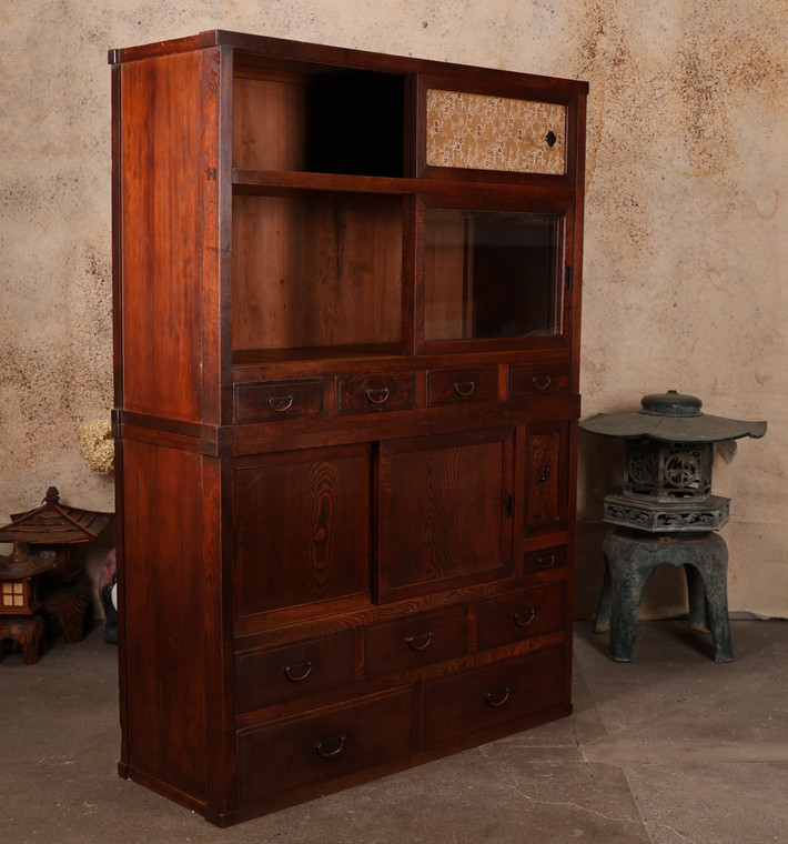 Antique Japanese Mizuya Tansu – Kitchen Chest with Decorative