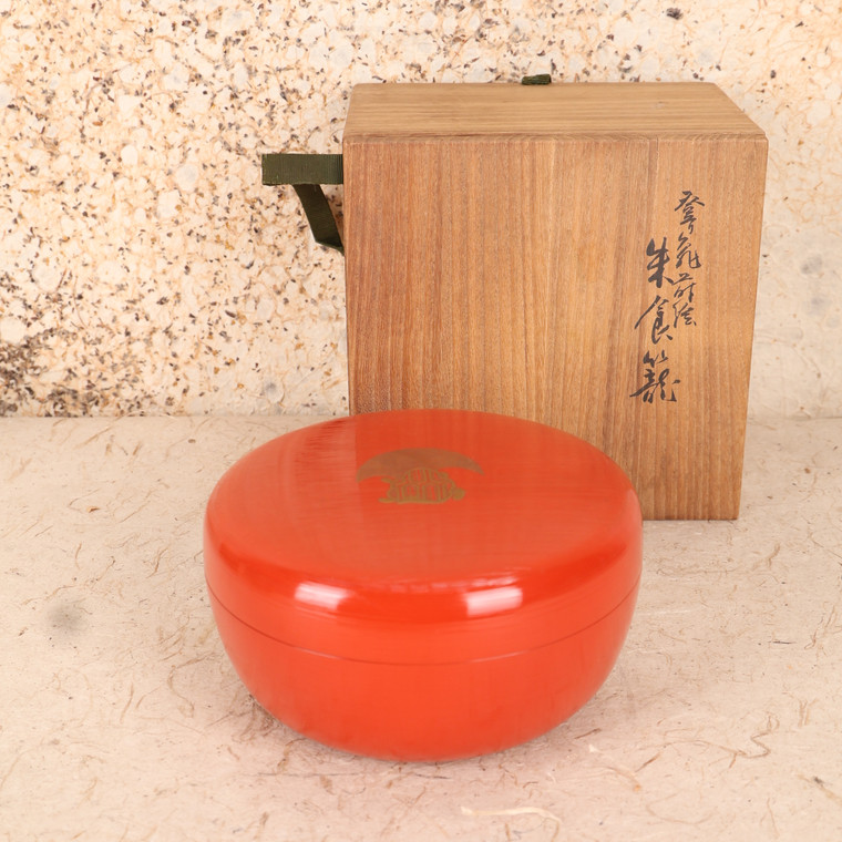 Antique Japanese Bento Bako Lunch Box — Wood (SKU: 25S-411-1) - 